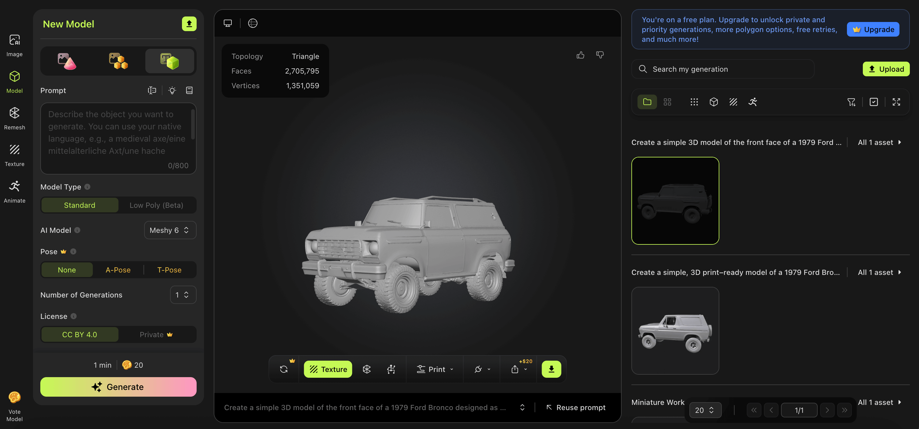 AI-generated Bronco keychain design